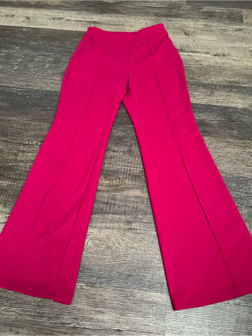 SHEIN High-Rise Flare Pants in Hot Pink